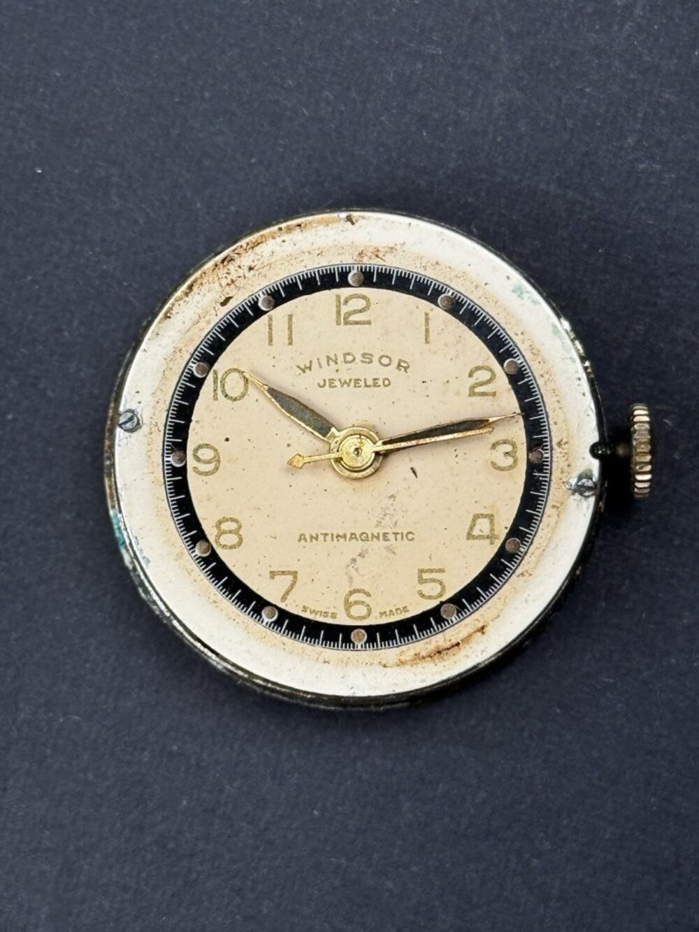 Windsor Swiss Ladies Wrist Watch Blue Enamel Bezel Kreisler Band Parts Repair